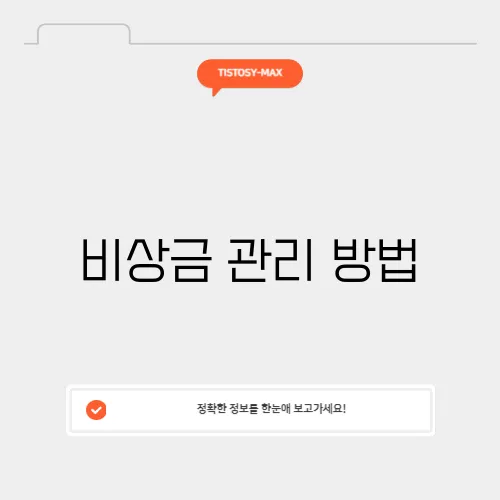 비상금 관리 방법