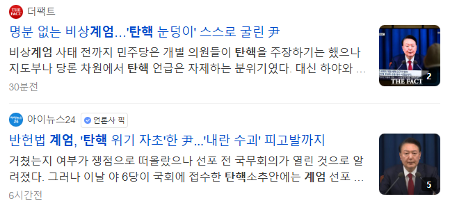 비상계엄에 따른 탄핵 정국