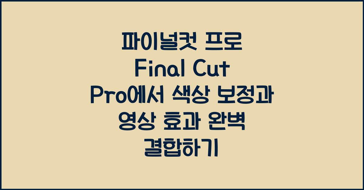 파이널컷 프로 Final Cut Pro에서 다양한 색상 보정과 영상 효과 결합하기
