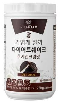 비타할로 가볍게 한끼 다이어트 쉐이크 쿠키앤크림맛, 750g, 1개