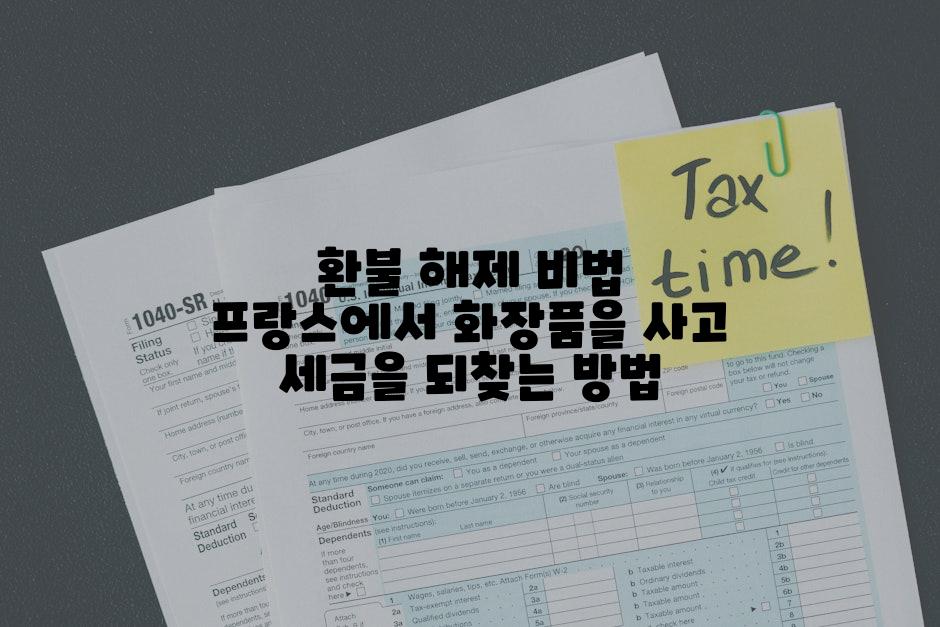 환불 해제 비법 프랑스에서 화장품을 사고 세금을 되찾는 방법