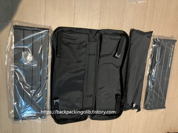 수납가방 펼친모습과 구성품