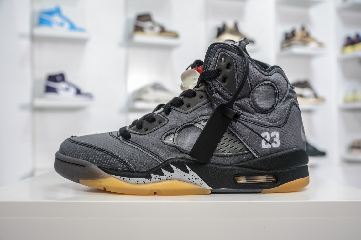  [NIKE x OFF WHITE] G 나이키 X 오프화이트 에어조던 5 PS 블랙 메탈릭 무슬린 CT8480-001