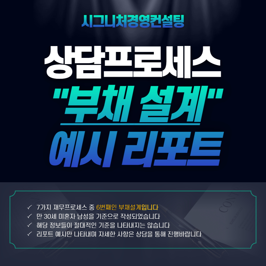  예시) 재무상담 프로세스 카테고리 6번째 "부채 설계"