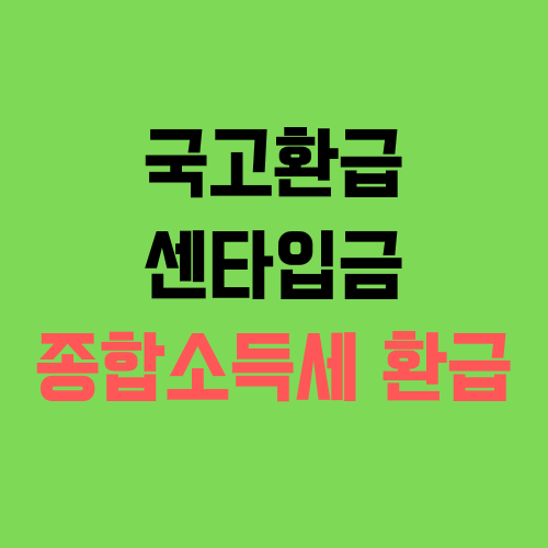 국고환급 센타입금 종합소득세 환급 국고환급 센타입금 종합소득세 환급