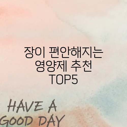 장이 편안해지는 영양제 추천 TOP5