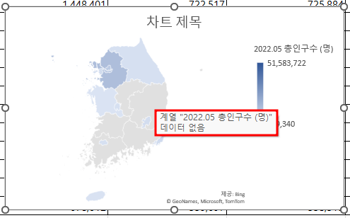 경상북도에 마우스 커서를 갖다 대도 데이터 없음이라고 나옴