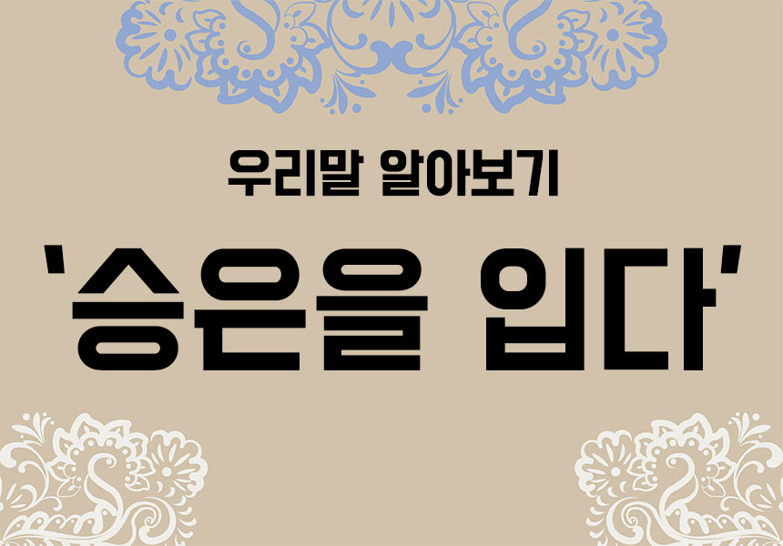  '승은을 입다' 좋은 뜻이지? 승은을 받다 뜻은?