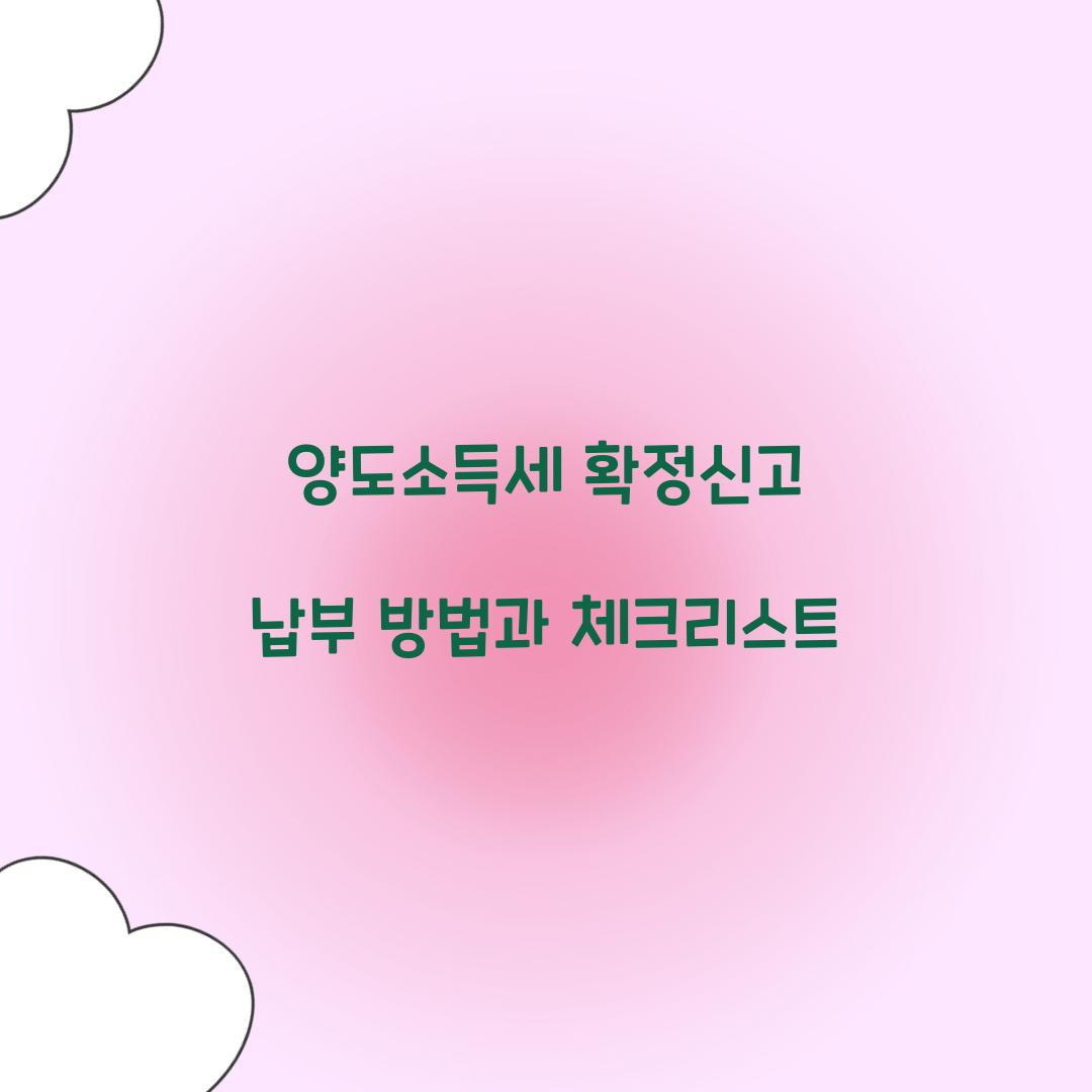 양도소득세 확정신고 납부