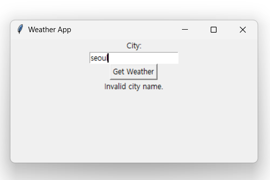 Python Tkinter 사용 날씨 앱 프로그램