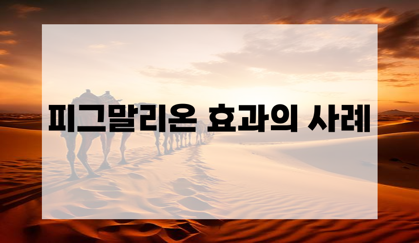 **피그말리온 효과의 사례**