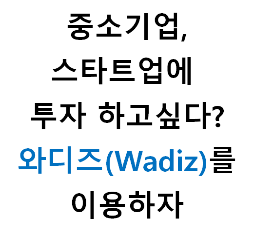  와디즈(wadiz) 투자가 무엇일까? 중소기업은 투자가 필요하다.
