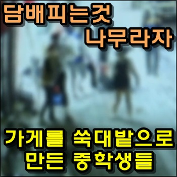  담배피운것 나무라자 가게를 쑥대밭으로 만든 중학생들