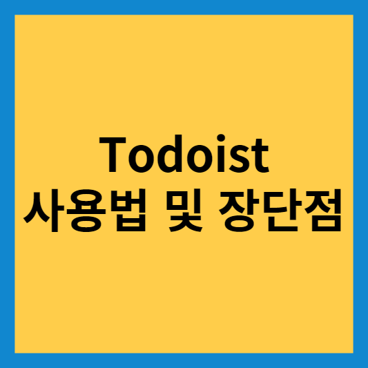  Todoist 사용법 및 장단점