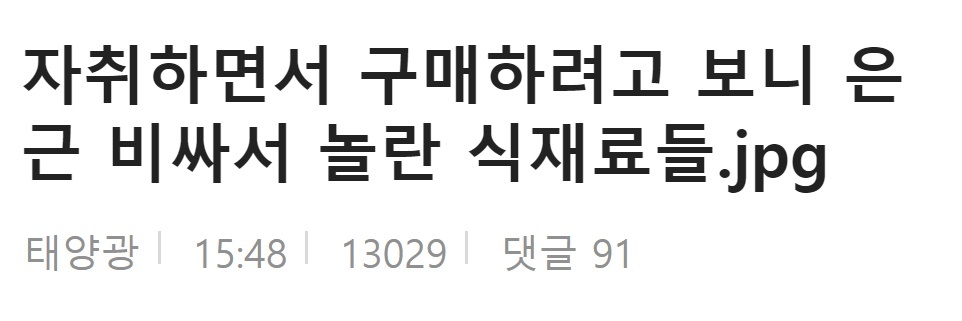  자취하면서 은근 비싼 식재료들 모음