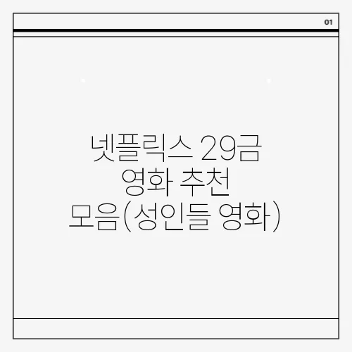 넷플릭스 29금 영화 추천 모음(성인들 영화)