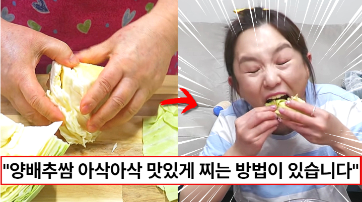 “양배추는 이렇게 찌세요” 양배추쌈 누구든지 쉽고 간편하면서 아삭아삭 맛있게 만드는 방법 1가지