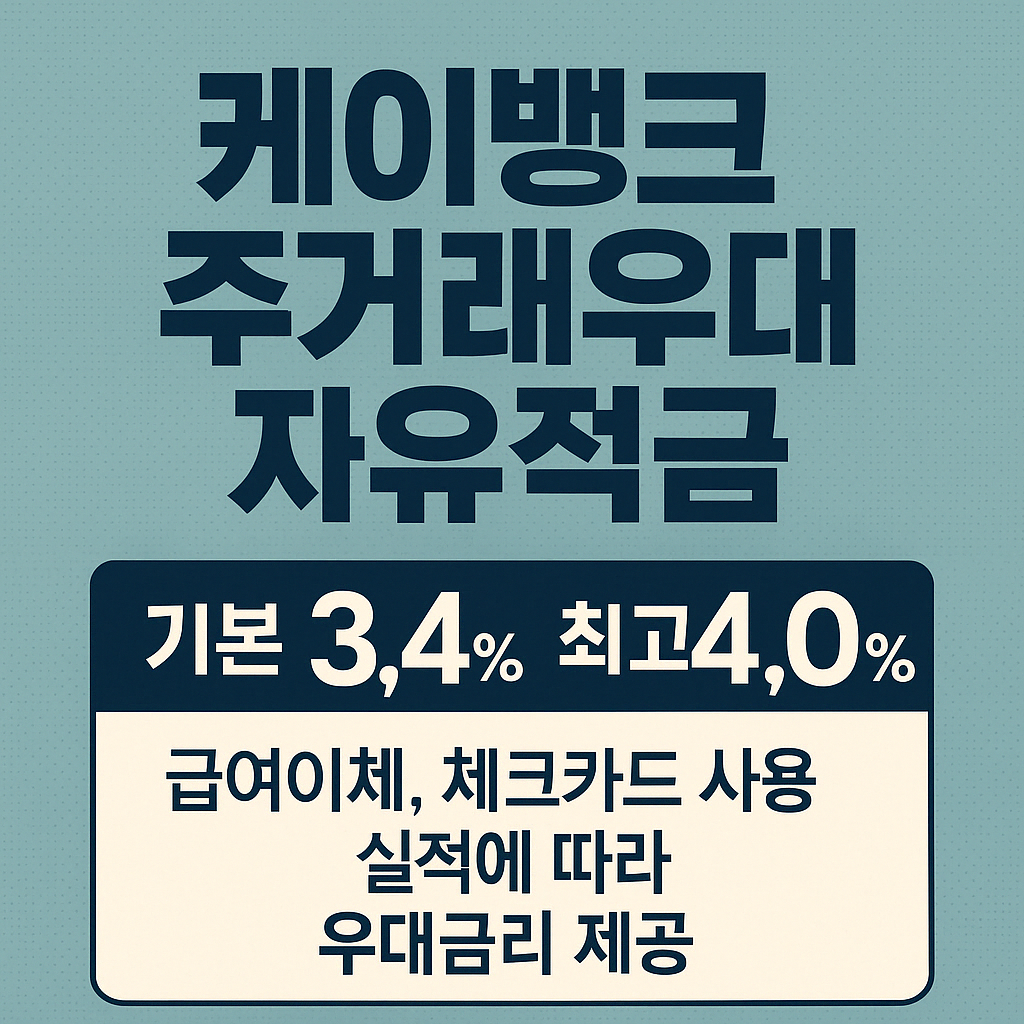 케이뱅크 주거래우대 자유적금