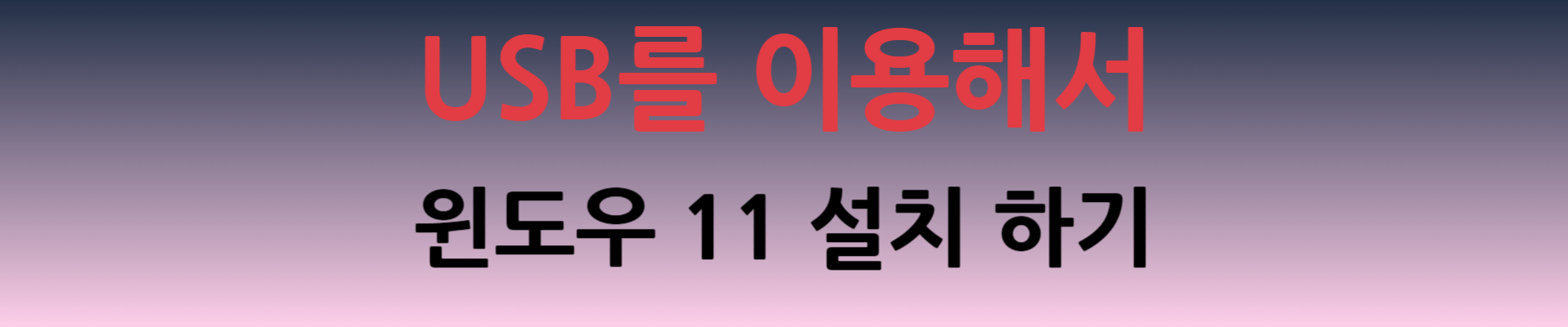 USB로 윈도우 11설치하기