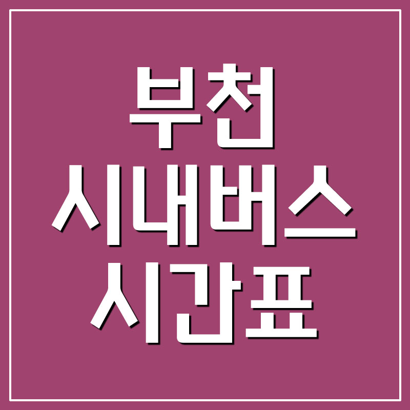  부천 시내버스 시간표