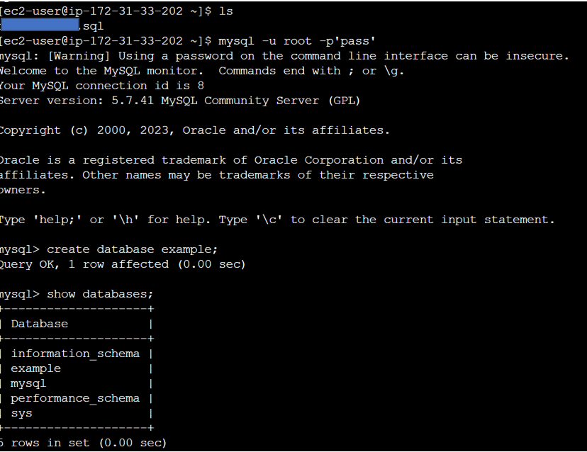 Local MySQL dump를 EC2로 import하는 방법