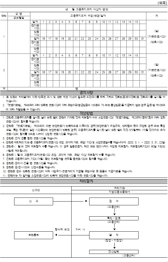 고용유지조치_계획신고서_뒷쪽