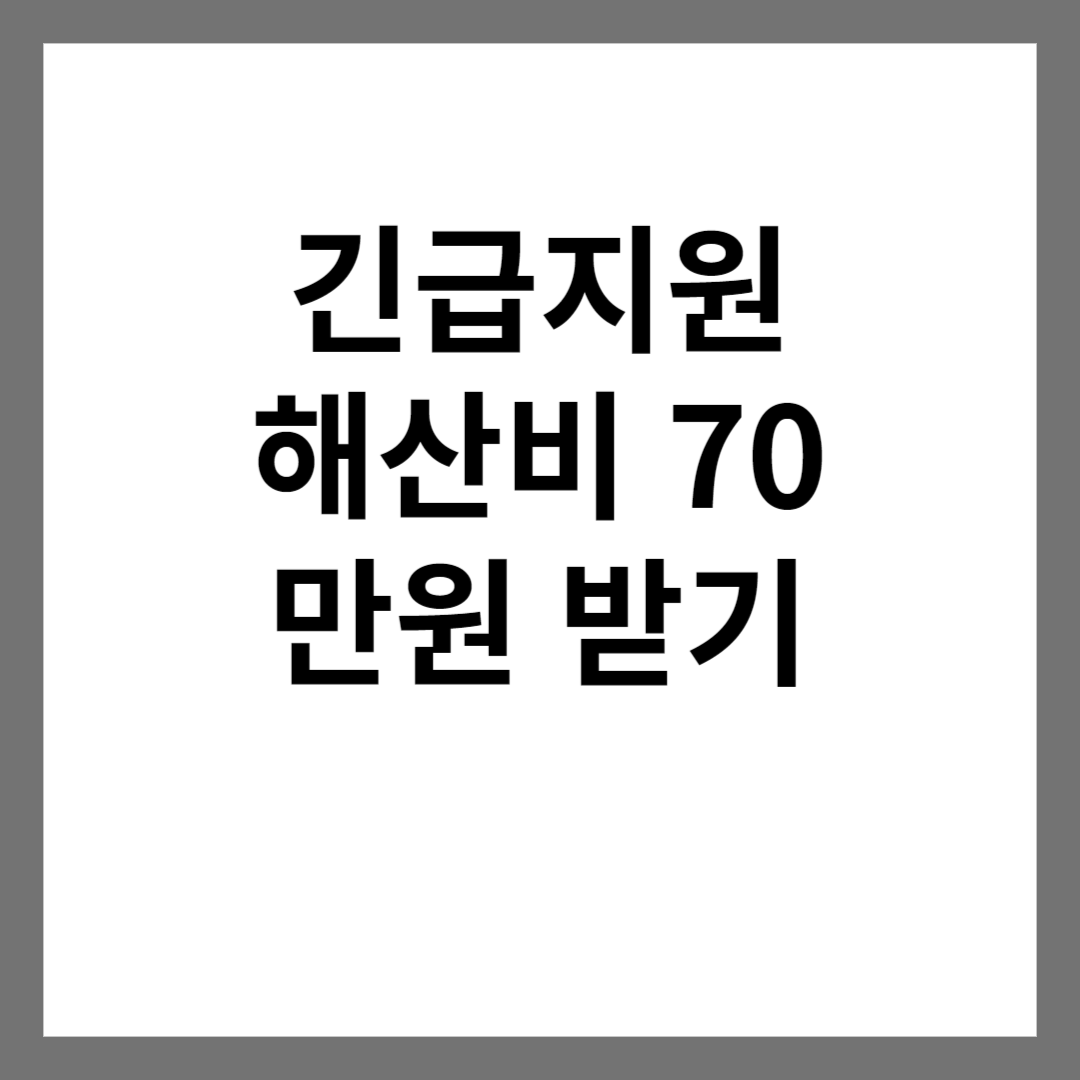 긴급지원 해산비지원