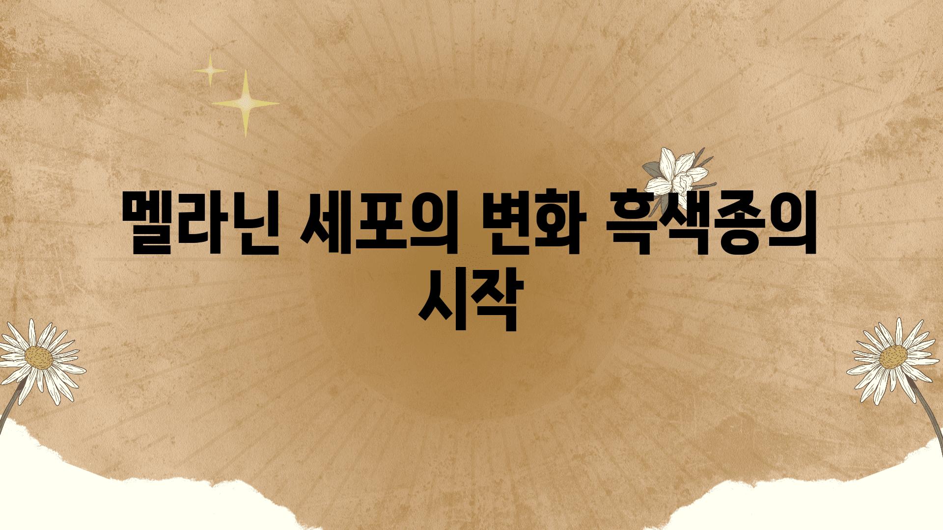 멜라닌 세포의 변화 흑색종의 시작