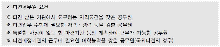 공무원의 파견근무 안내