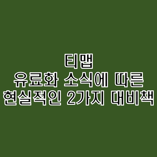  티맵 유료화 소식과 그에 대한 대비책 2가지 소개