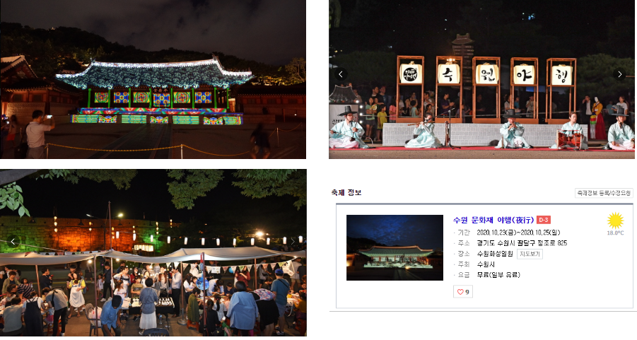  수원데이트, 아이와 함께 하는 가을밤 축제 2020 수원 문화재 '야행 '(10.23~10.25) 코로나19인데 한다네.히히