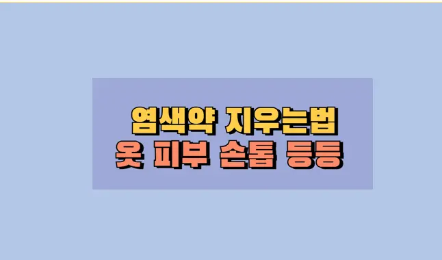 염색약 지우는법 총정리