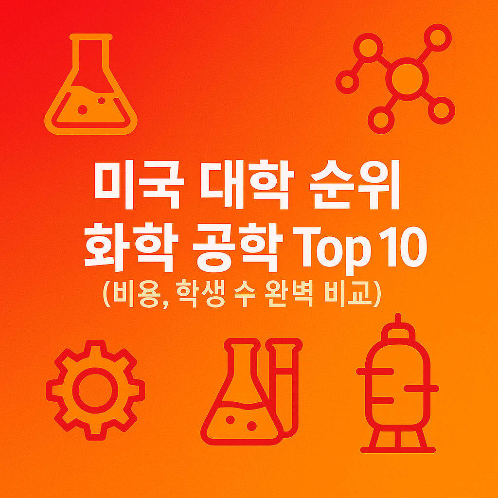 미국 대학 순위-화학 공학 TOP 10 (비용, 학생 수 비교) 이미지