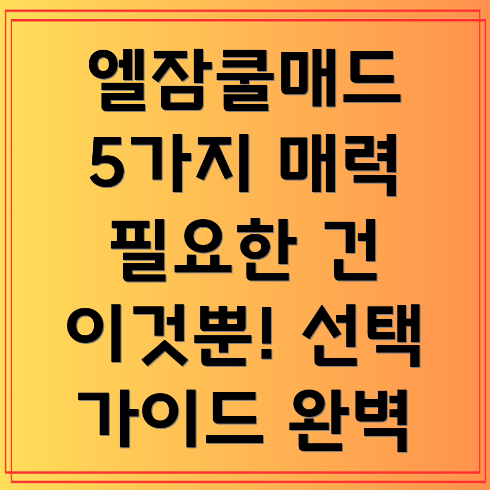 엘잠쿨매드이것만있으면다른건필요없다5가지매력적인이유와선택가이드