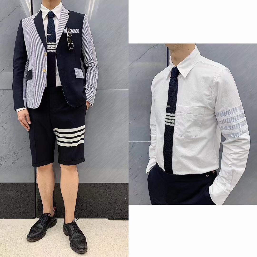  [THOM BROWNE] 톰브라운 사선 스트레이프 셔츠 MWL374A 06177 100