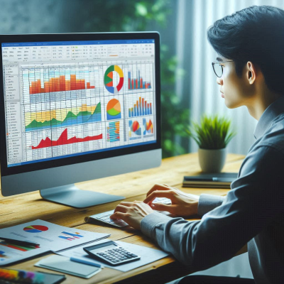 여러 그래프가 화면에 표시된 분석 화면.