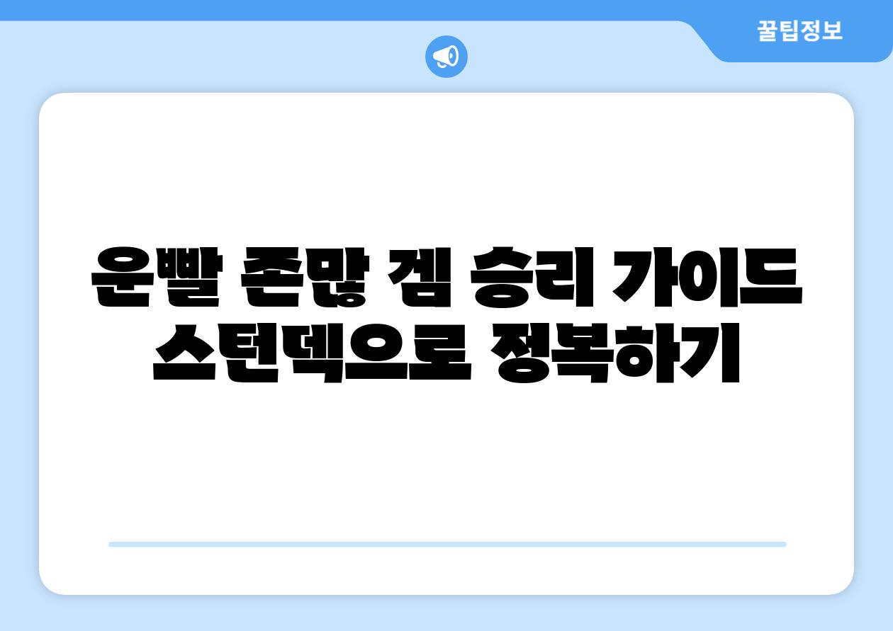 운빨 존많 겜 승리 설명서 스턴덱으로 정복하기