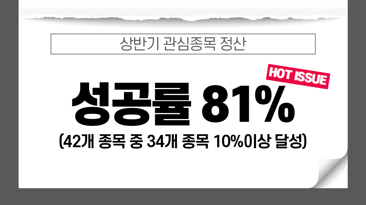  관심종목 주가 수익률 (2020년 상반기 총정리)