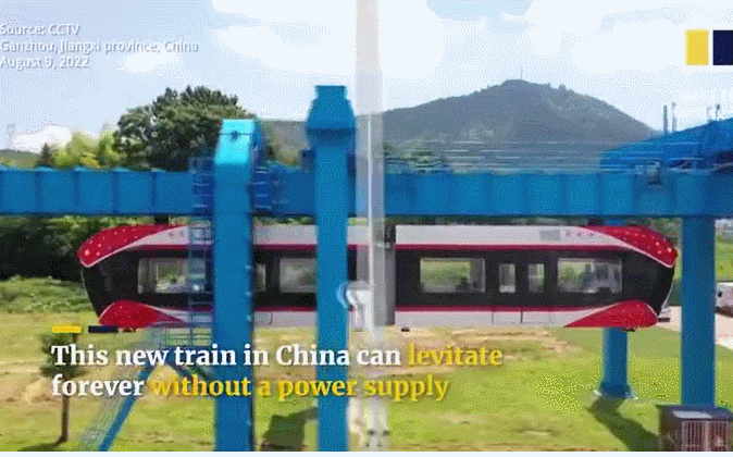 중국의 공중부양 미래형 자기부상열차 선보여 VIDEO: China unveils its first maglev train that levitate 33ft in the air