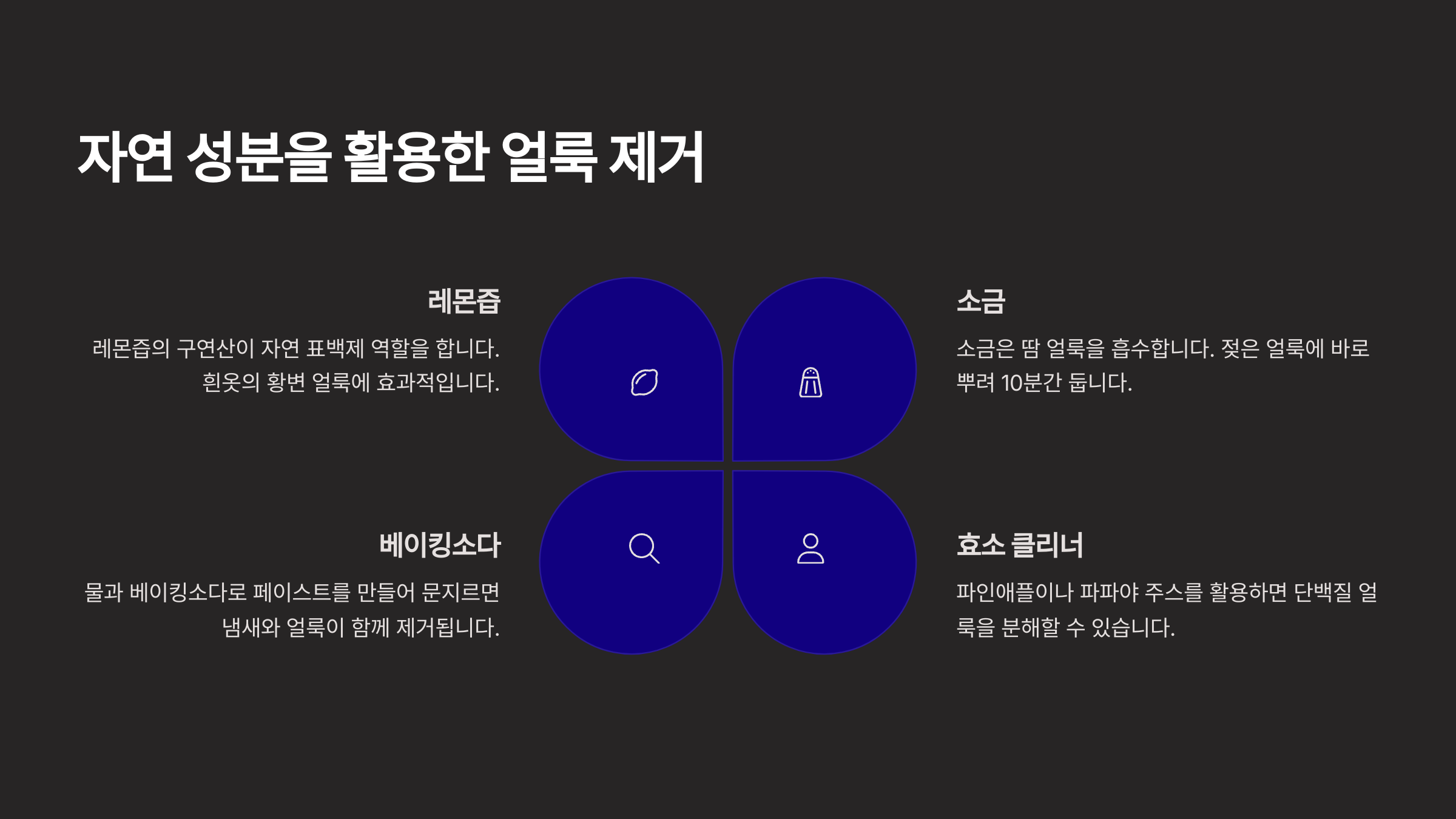 자연 성분을 활용한 얼룩 제거