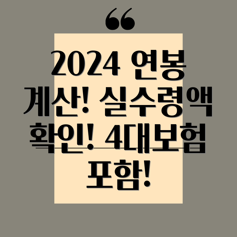 2024 연봉 실수령액