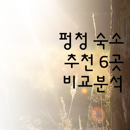 펑청 숙소 추천 6곳 비교분석 완벽 