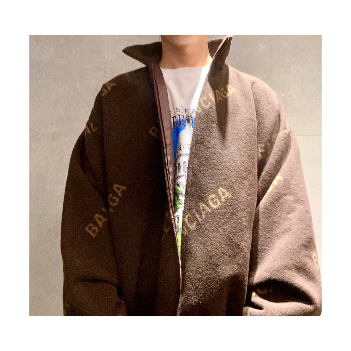  [BALENCIAGA] 발렌시아가 자카드 울 캐시미어 코트 자켓 647460 TIU02 2123