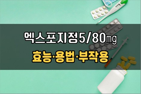  엑스포지정5/80mg 복용 전 필수체크 3가지! 효능·효과, 복용법, 주의사항(부작용)