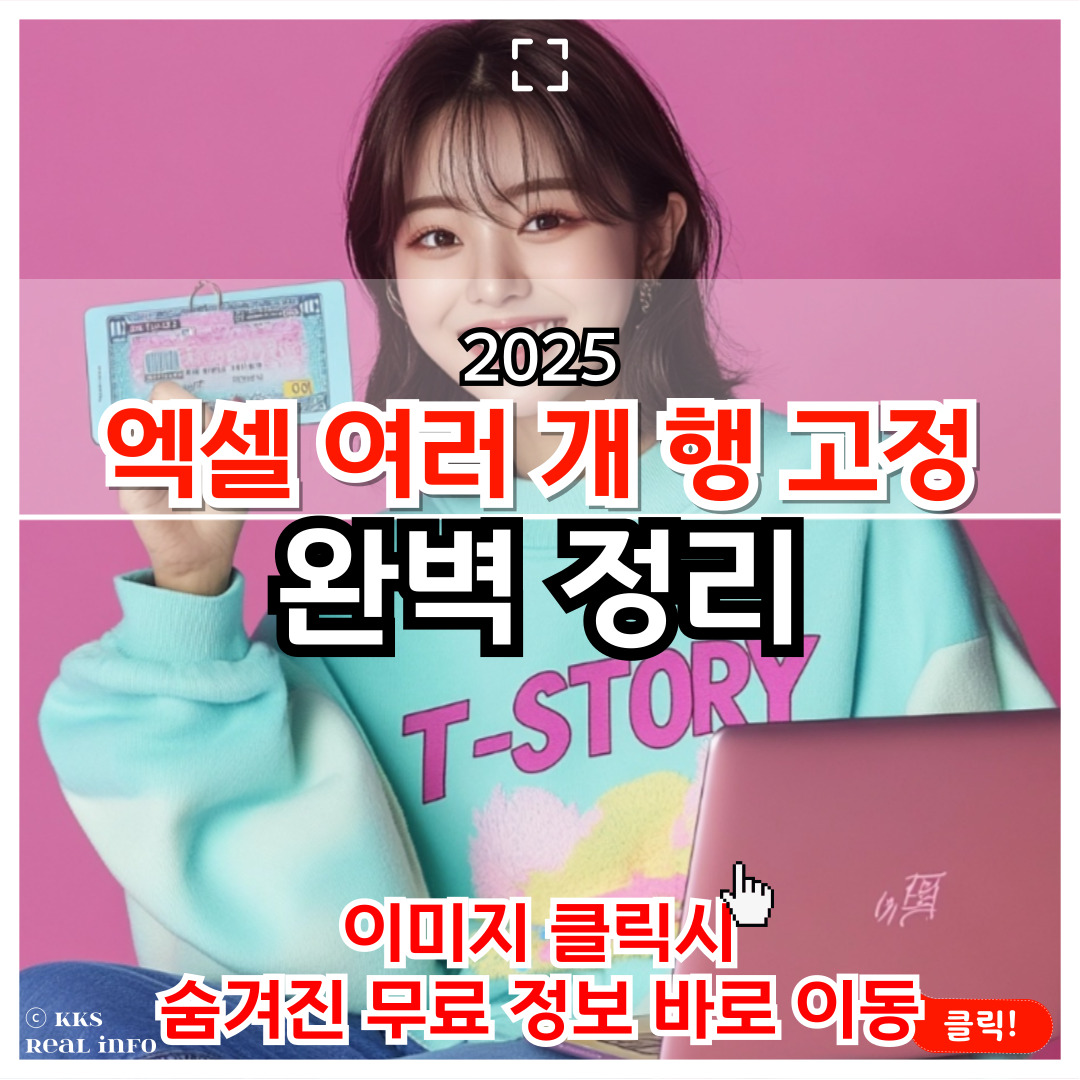 엑셀 여러 개 행 고정하는 방법 정리