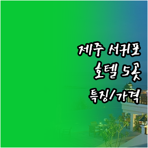 제주 서귀포 호텔 5곳 특징 위치 가