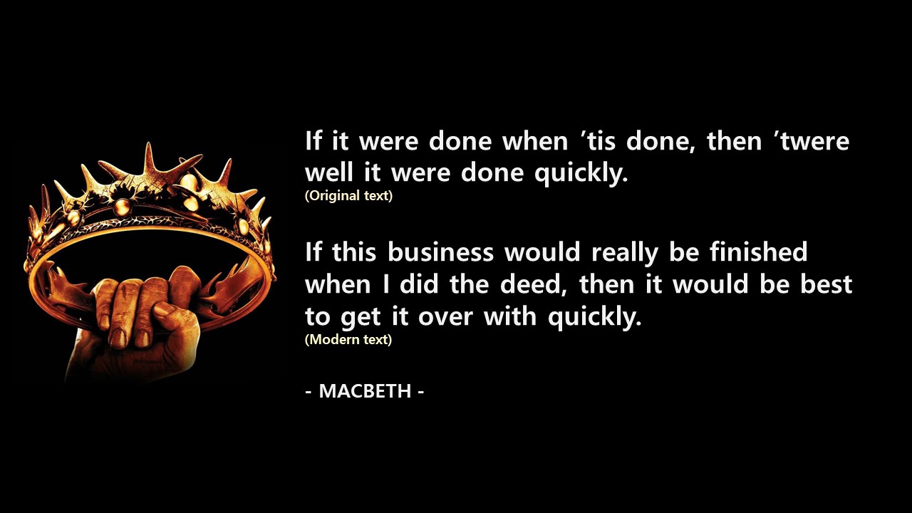  최선, 문제해결, 노력, 극복, 마음가짐, 인생, 삶에 대한 맥베스-셰익스피어(MACBETH-Shakespeare) 영어 인생명언, 영어 명대사
