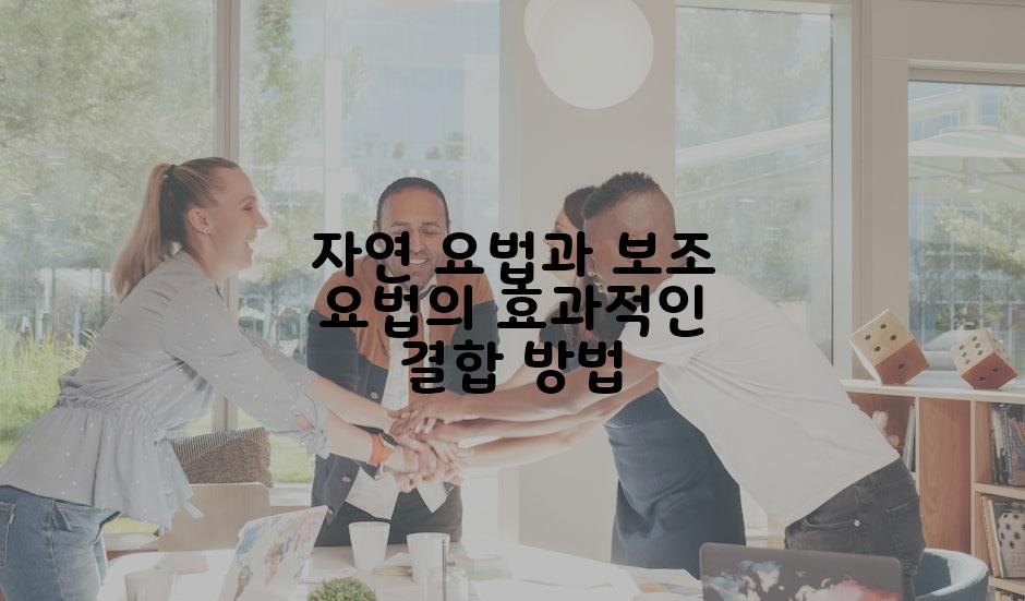 자연 요법과 보조 요법의 효과적인 결합 방법