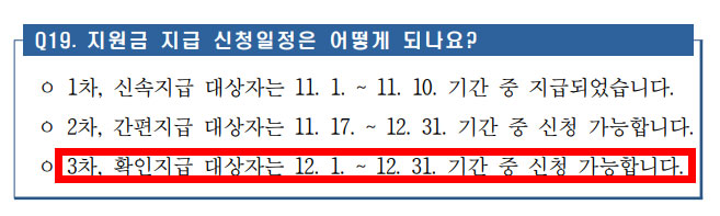 대전 소상공인 일상회복자금 3차 확인지급 신청 기간