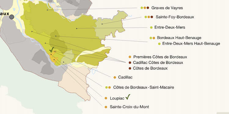 루피악 AOC의 와인 생산 지도